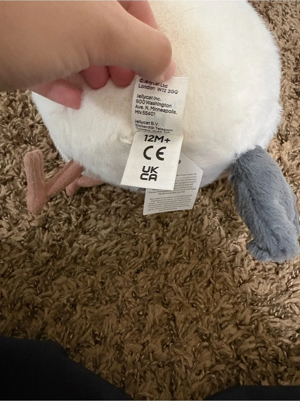 Jellycat White and Gray Chip Seagull